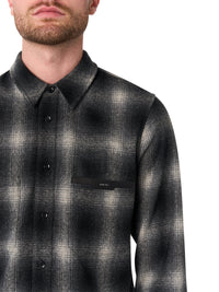 AMIRI LEATHER APPLIQUE SHIRT