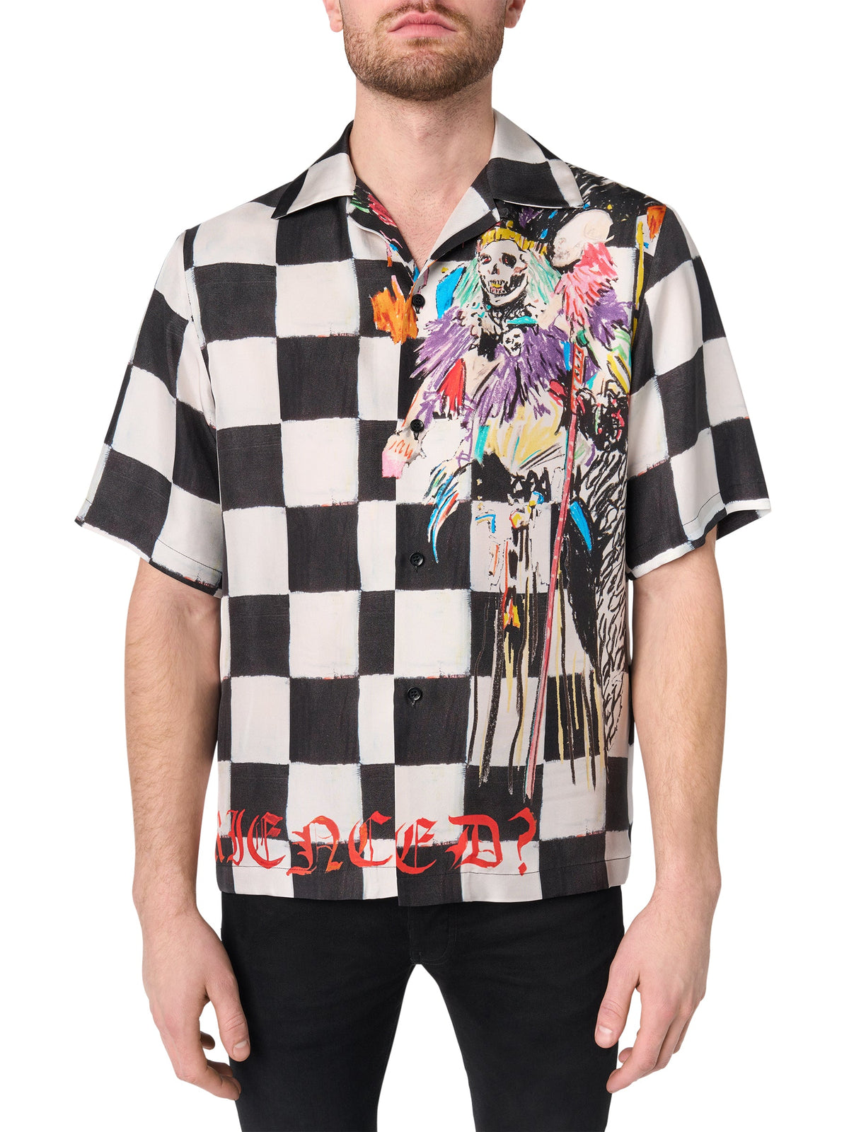 WES LANG SKULL BOWLING SHIRT