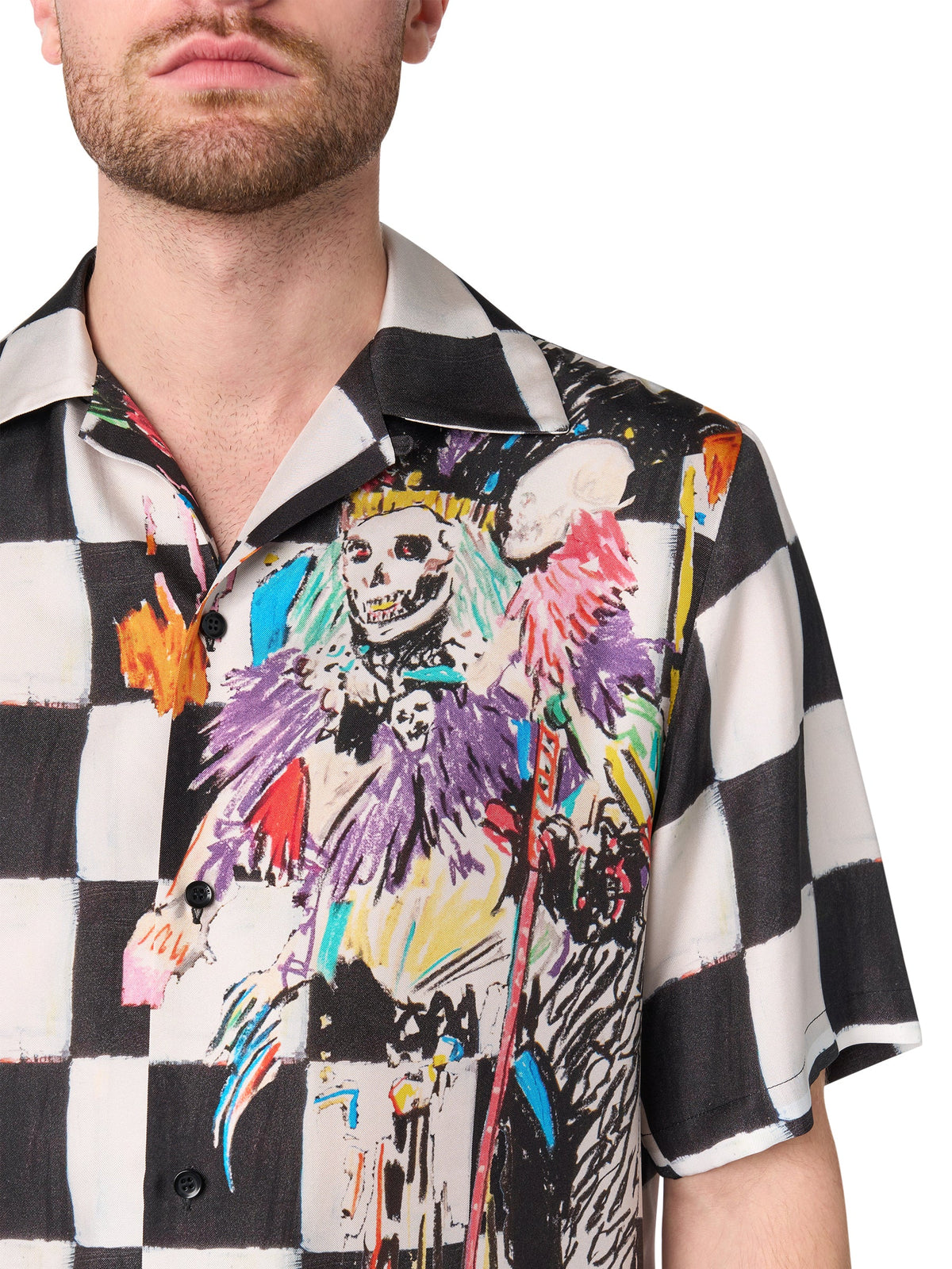 WES LANG SKULL BOWLING SHIRT