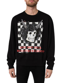 WES LANG CHECKER SKULL CREW