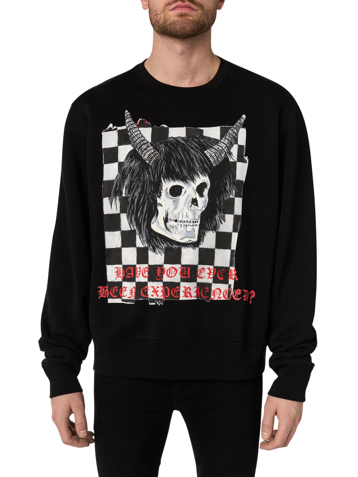 WES LANG CHECKER SKULL CREW