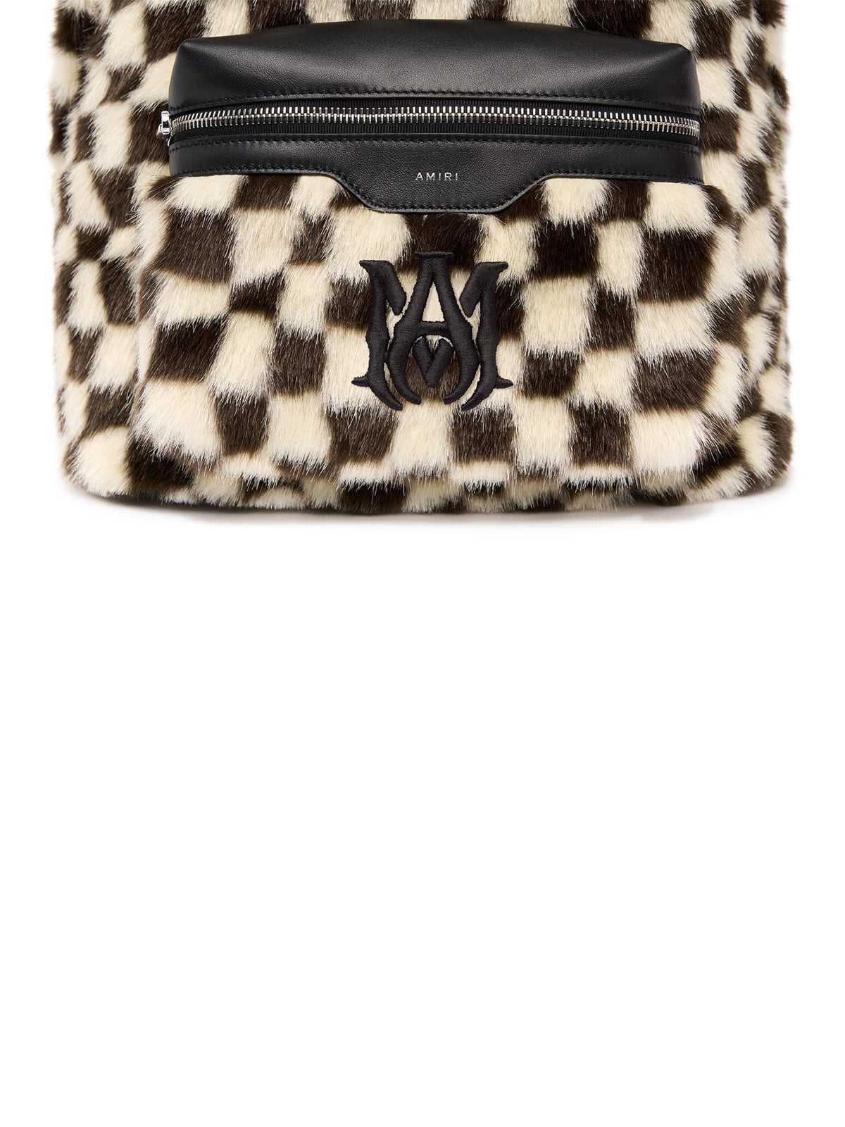 FAUX FUR CHECKERED BACKPACK