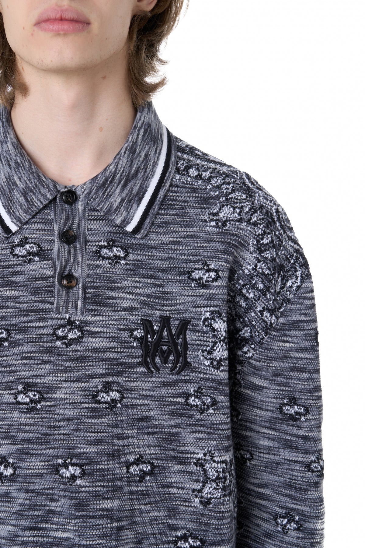 SPACE DYE BANDANA LS POLO