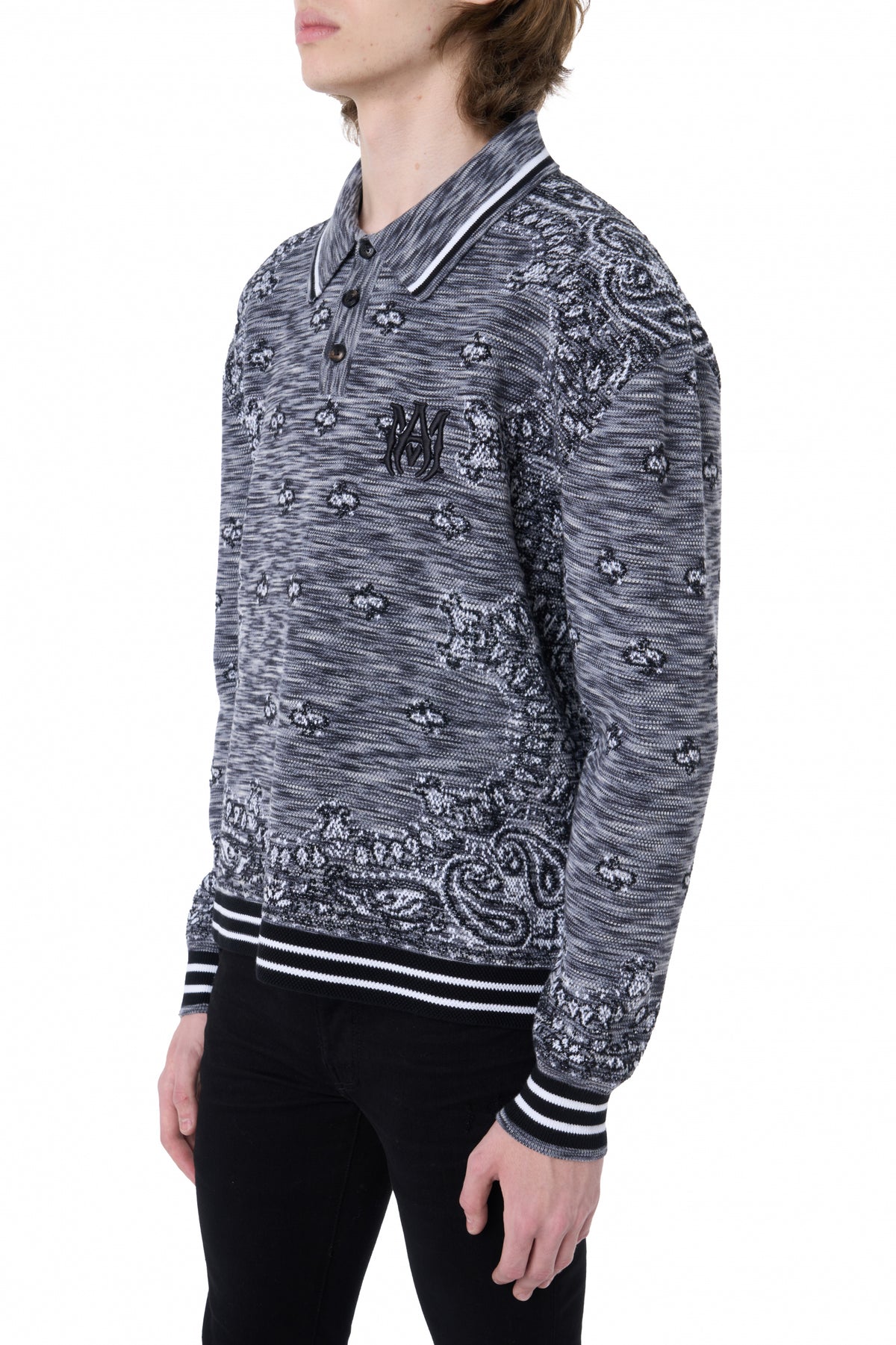 SPACE DYE BANDANA LS POLO