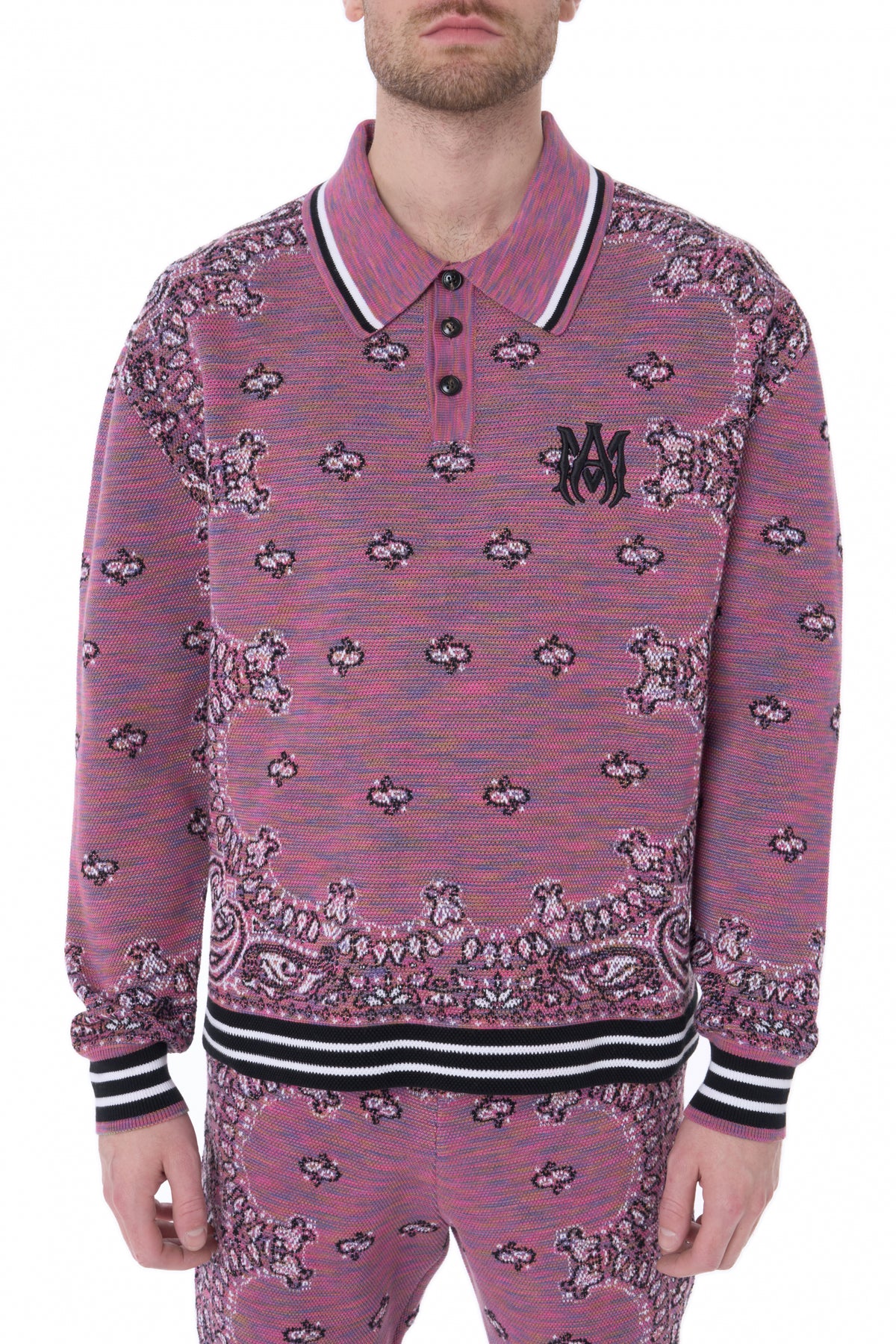 SPACE DYE BANDANA LS POLO