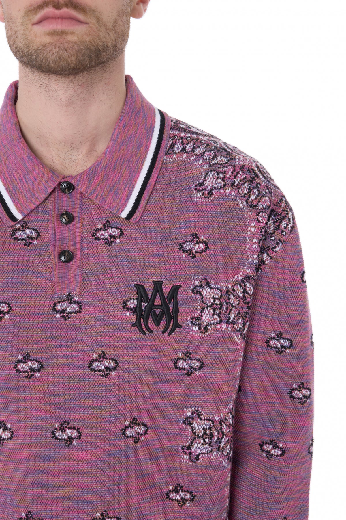 SPACE DYE BANDANA LS POLO