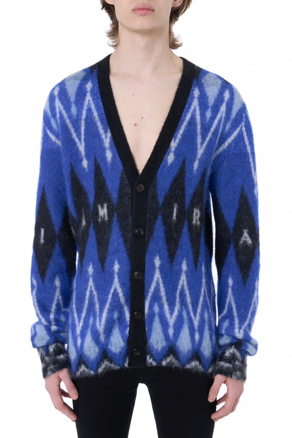 ARGYLE MOHAIR CARDIGAN