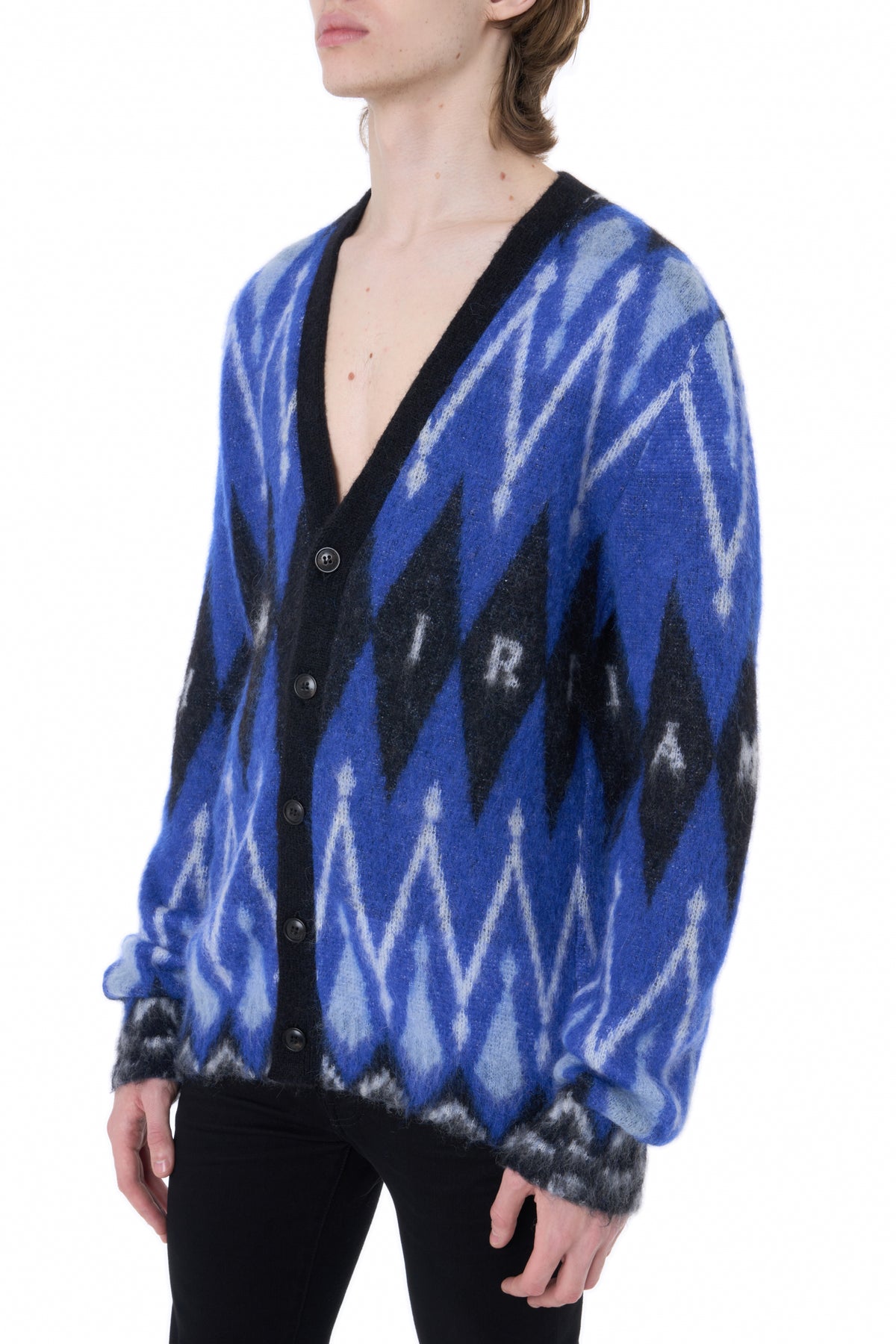 ARGYLE MOHAIR CARDIGAN