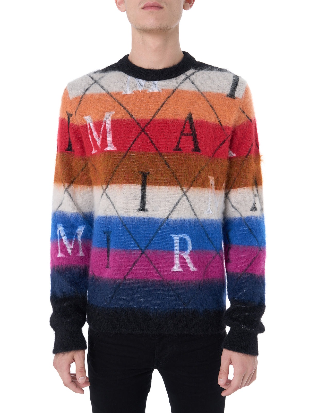 AMIRI ARGYLE STRIPE CREW
