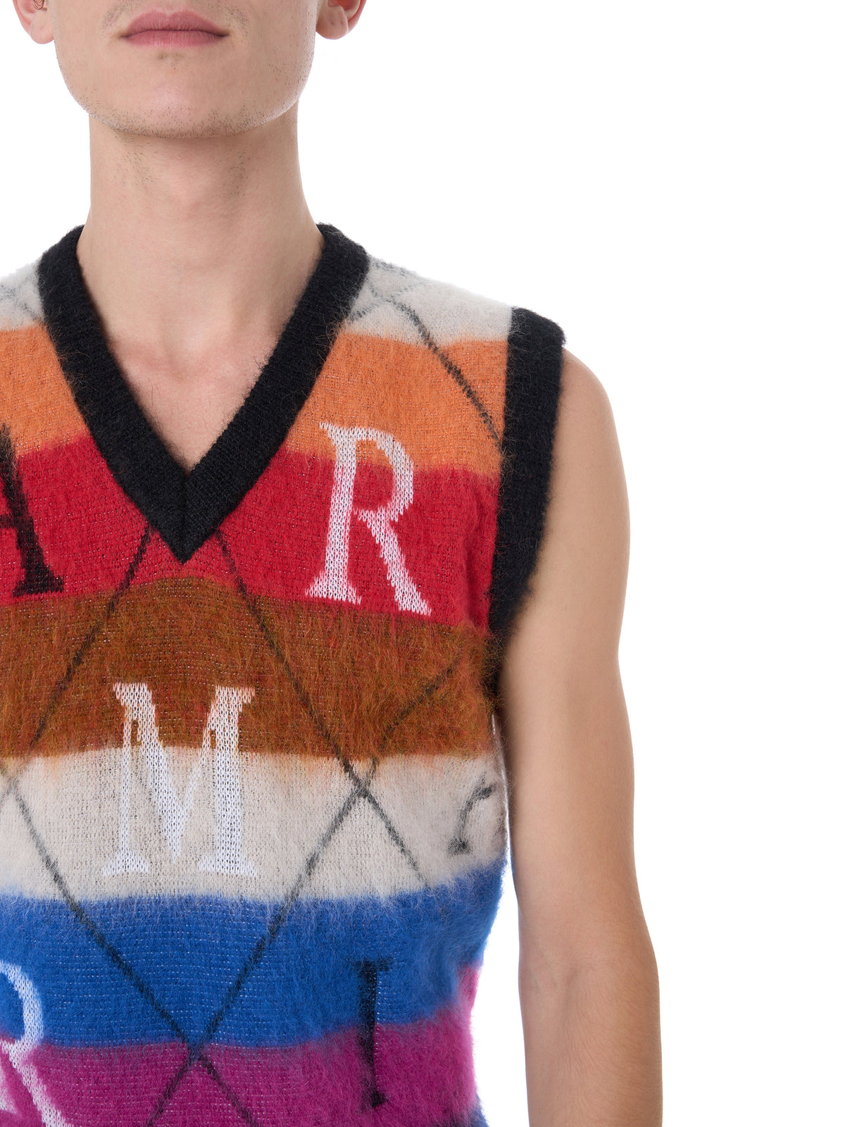 AMIRI ARGYLE STRIPE GILET