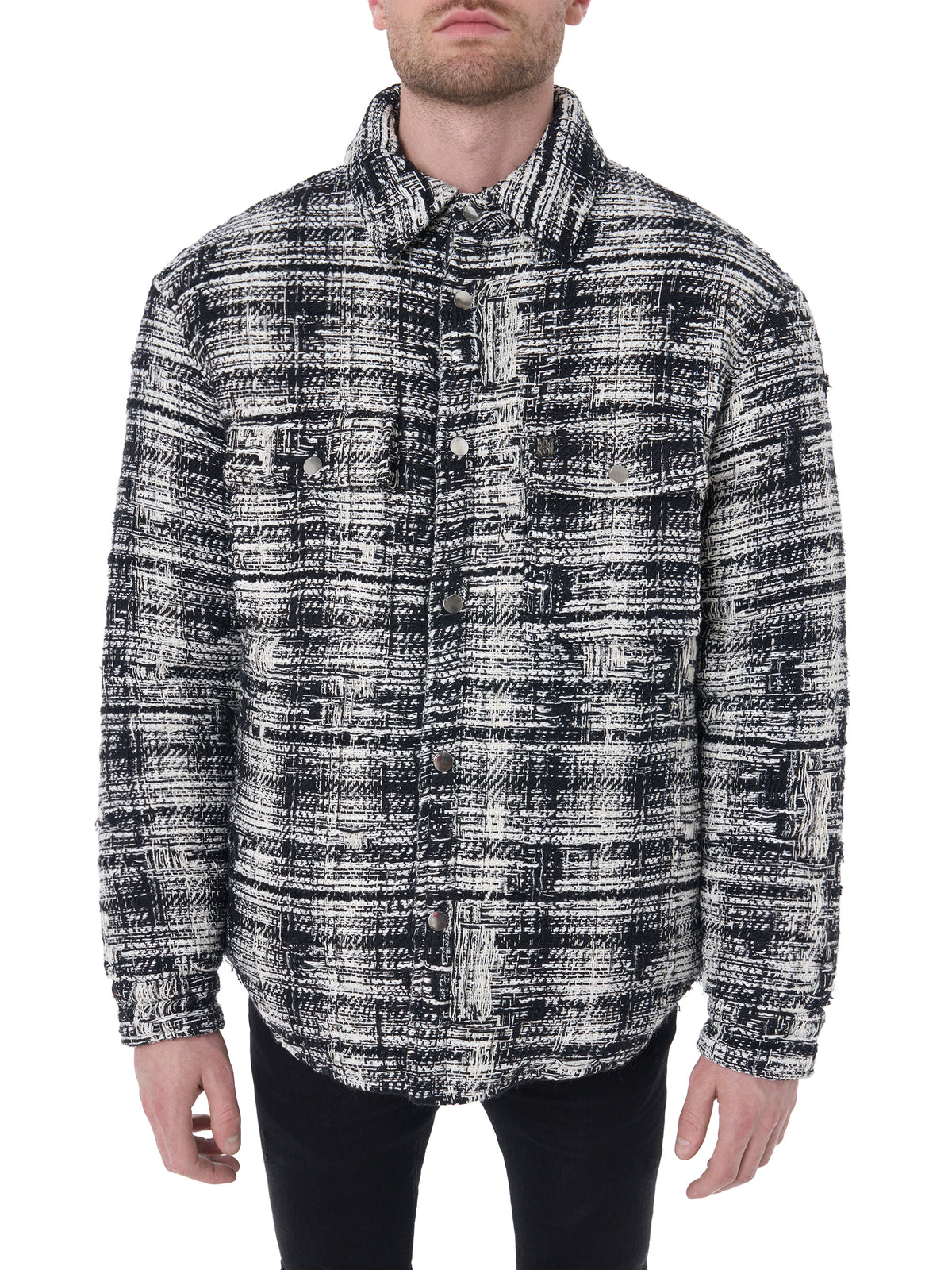 TWEED PADDED OVERSHIRT