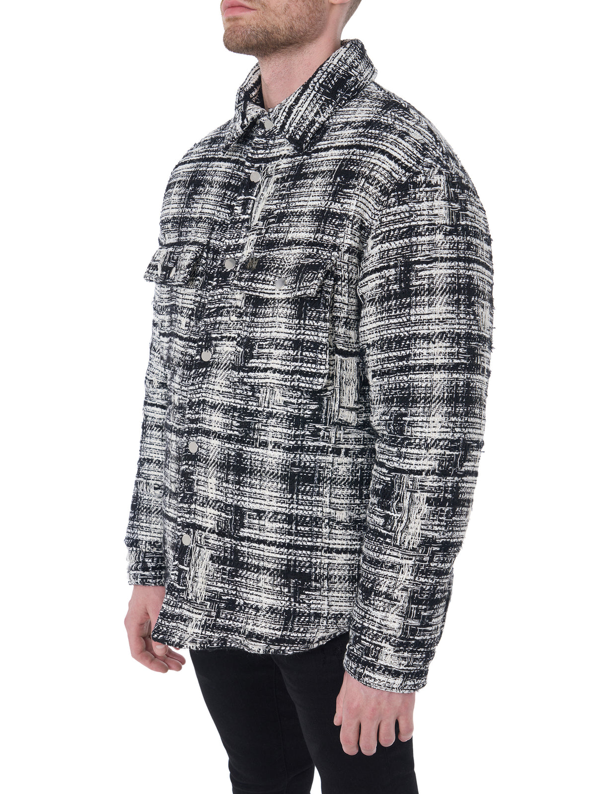 TWEED PADDED OVERSHIRT