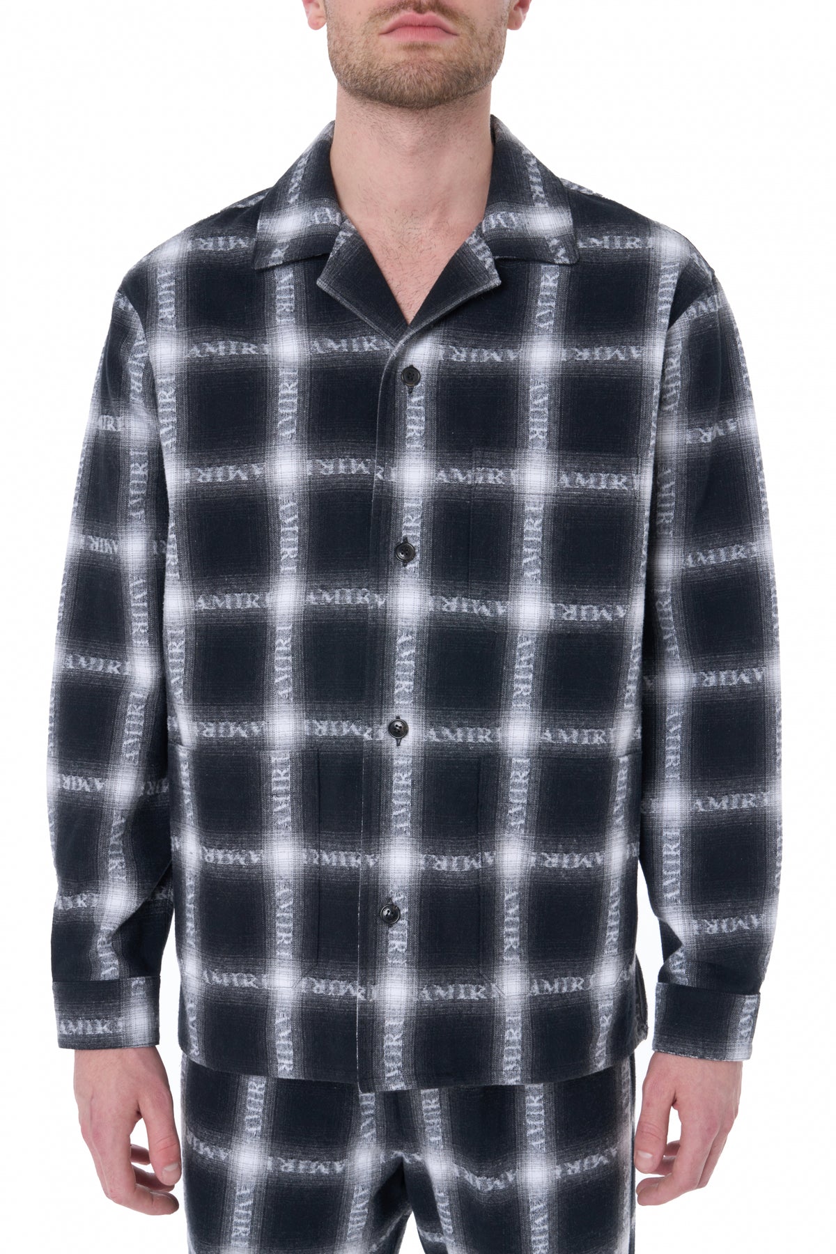 AMIRI SHADOW PLAID LS PJ SHIRT