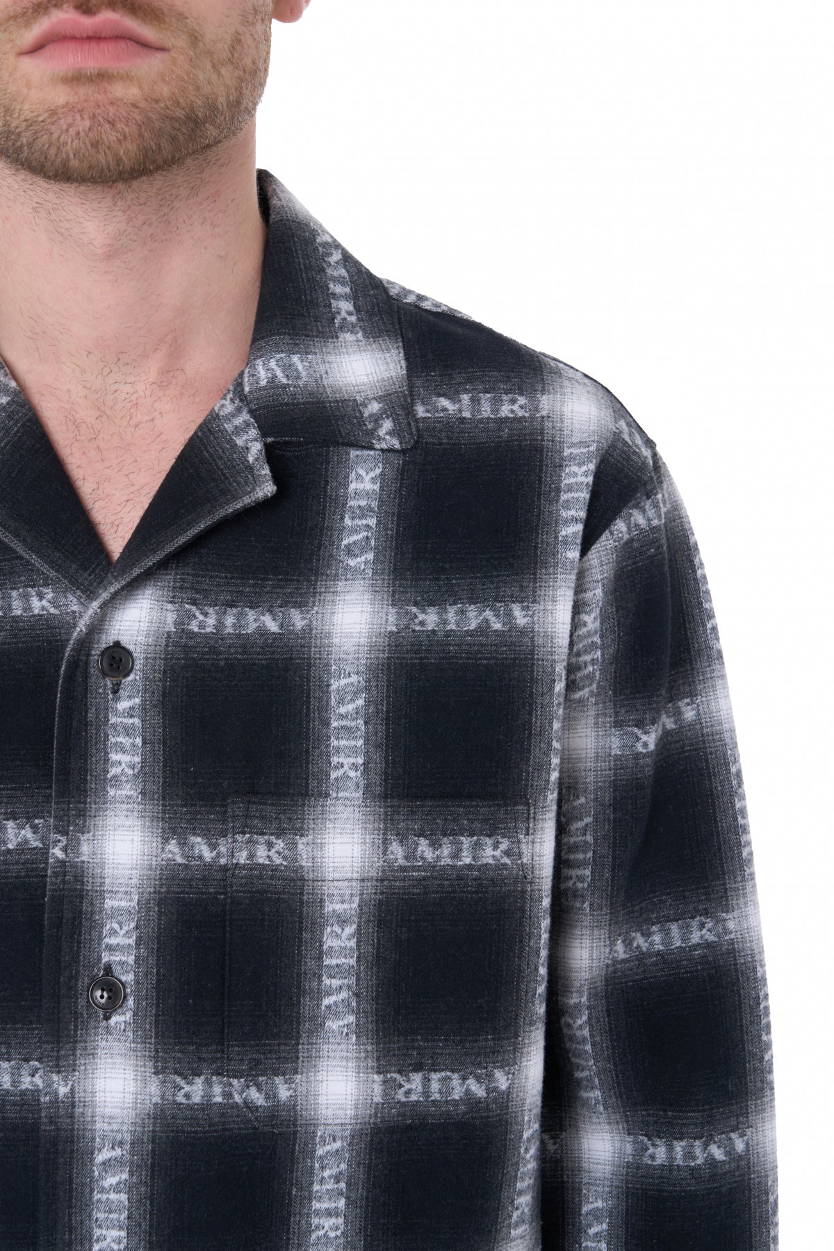 AMIRI SHADOW PLAID LS PJ SHIRT
