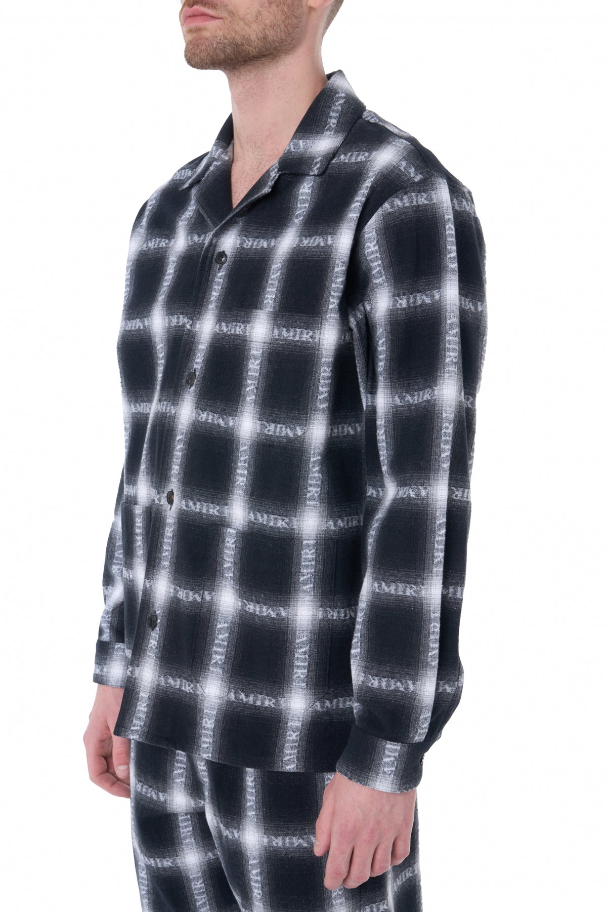 AMIRI SHADOW PLAID LS PJ SHIRT
