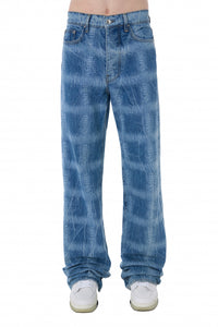 AMIRI SHADOW PLAID BAGGY JEAN