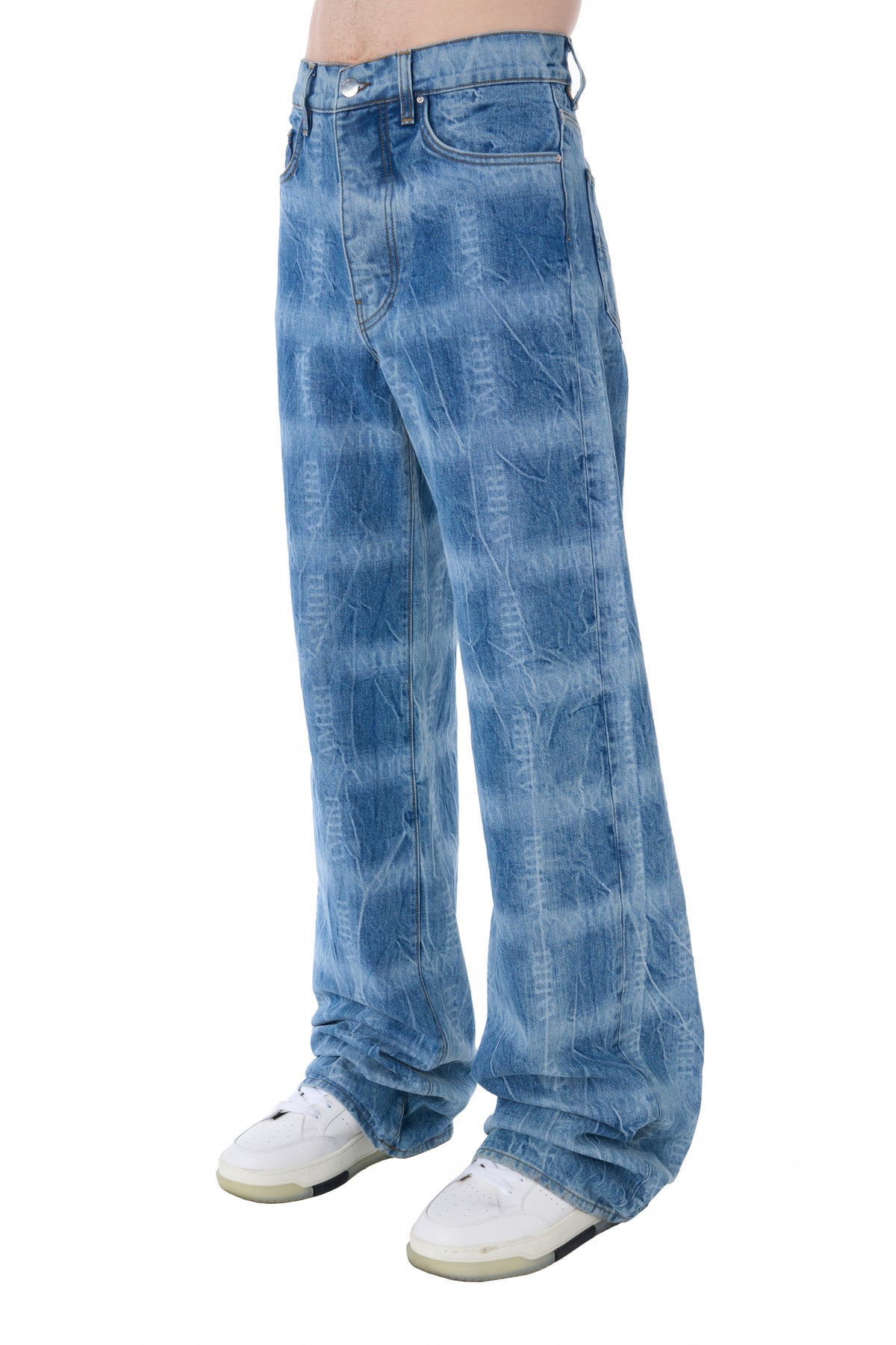 AMIRI SHADOW PLAID BAGGY JEAN