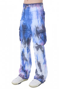 TIE DYE QUILTED CARGO FLARE