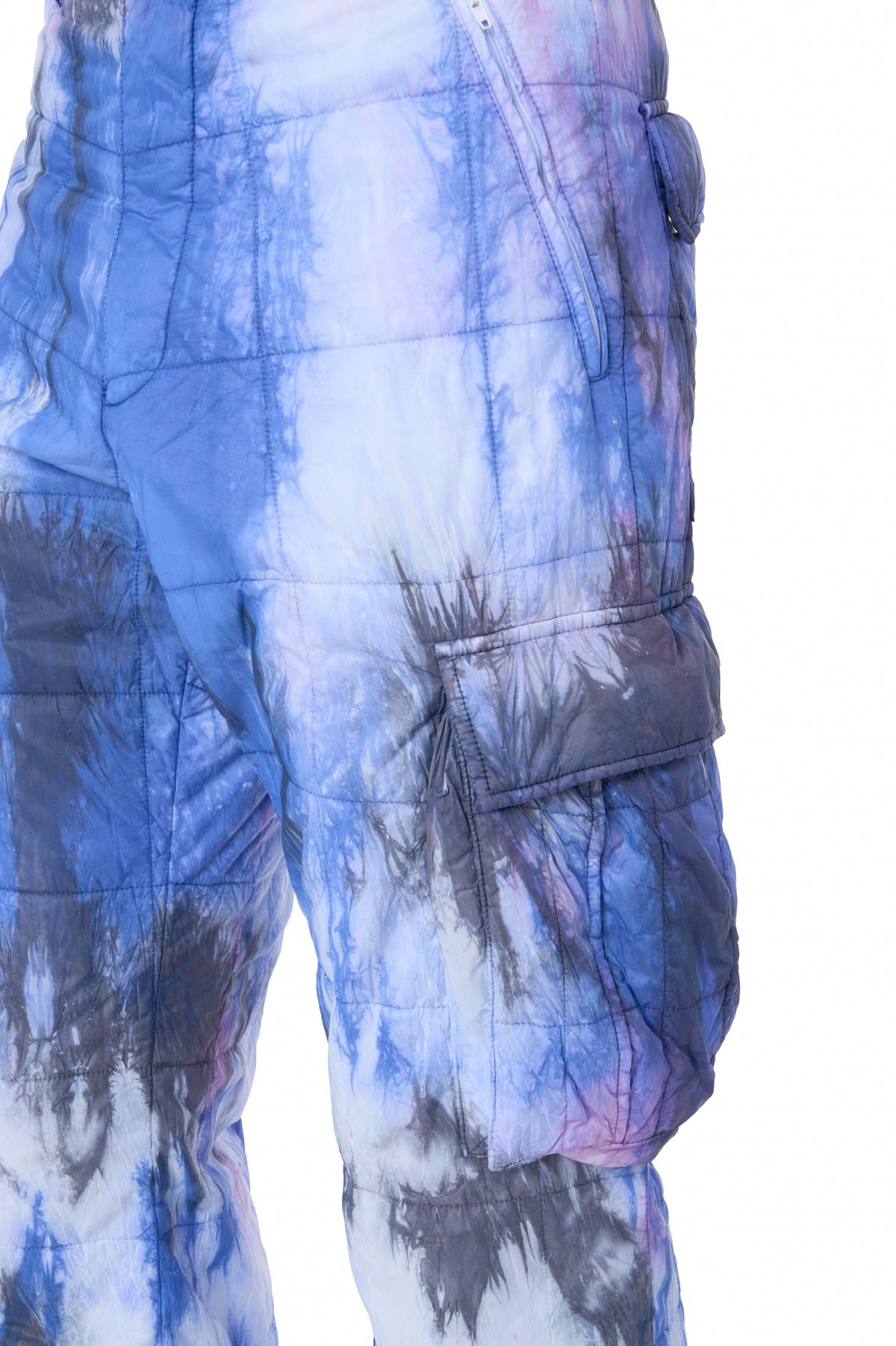 TIE DYE QUILTED CARGO FLARE