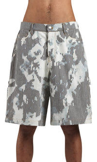 STRIPED EMB WORKMAN SHORT
