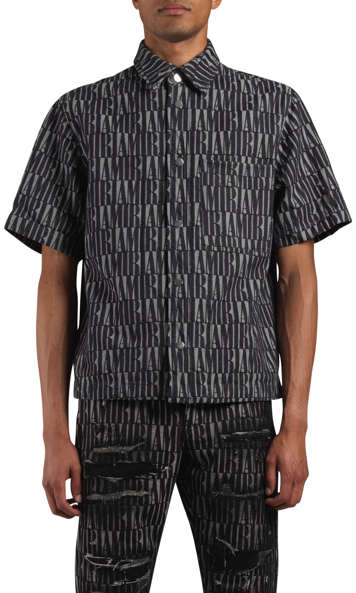 AMIRI JACQUARD SNAP UP SS