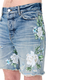 EMBROIDERED FLORAL LOGO SHORT