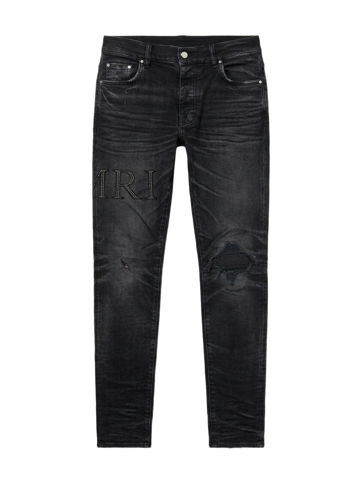 CRYSTAL EMBELLISHED LOGO JEAN