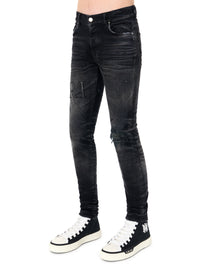 CRYSTAL EMBELLISHED LOGO JEAN