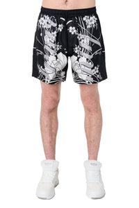 FLORAL DRAWSTRING SHORT