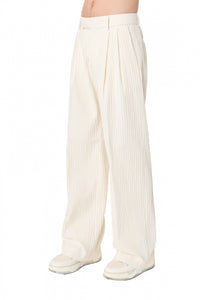 RIBBED DOUBLE PLEAT PANT