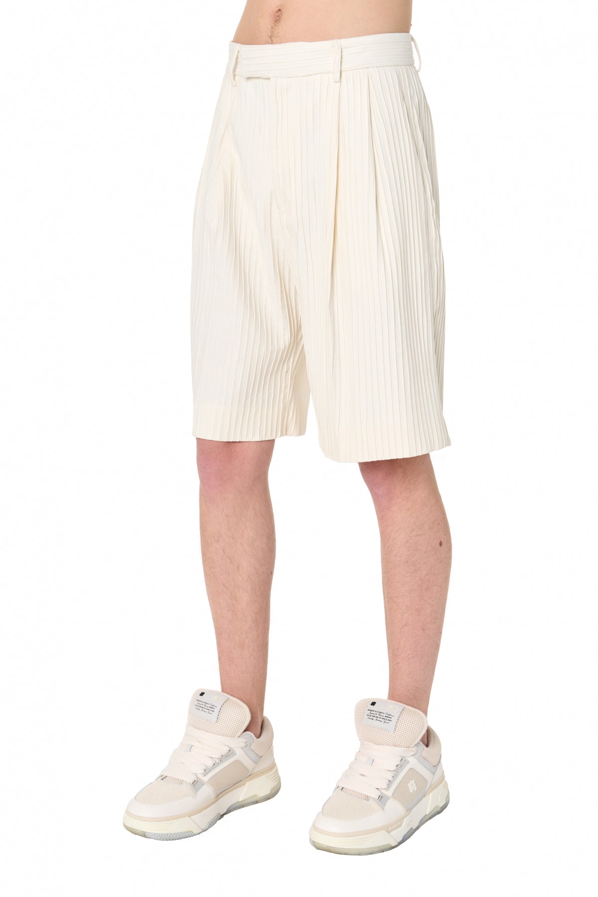 RIBBED DOUBLE PLEAT SHORT