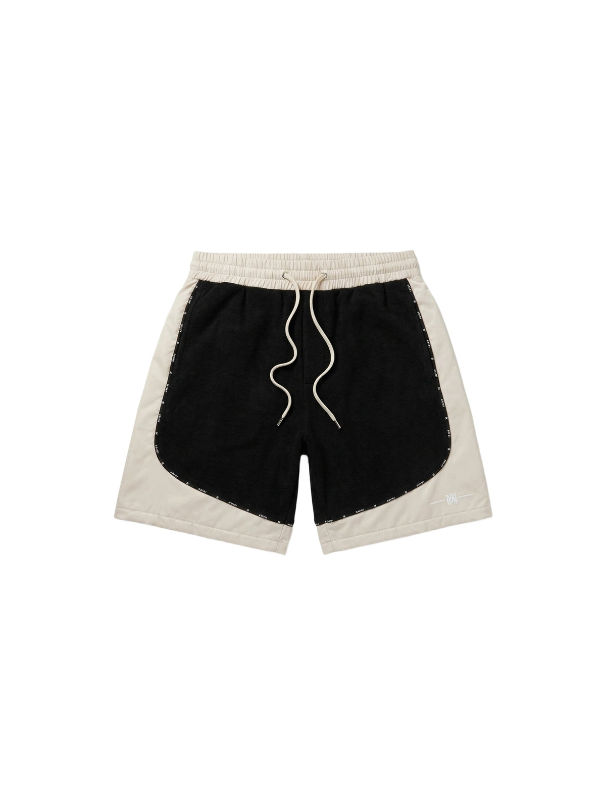 SATIN/DENIM COLOR BLOCK SHORT