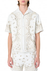 LEATHER BANDANA SHIRT