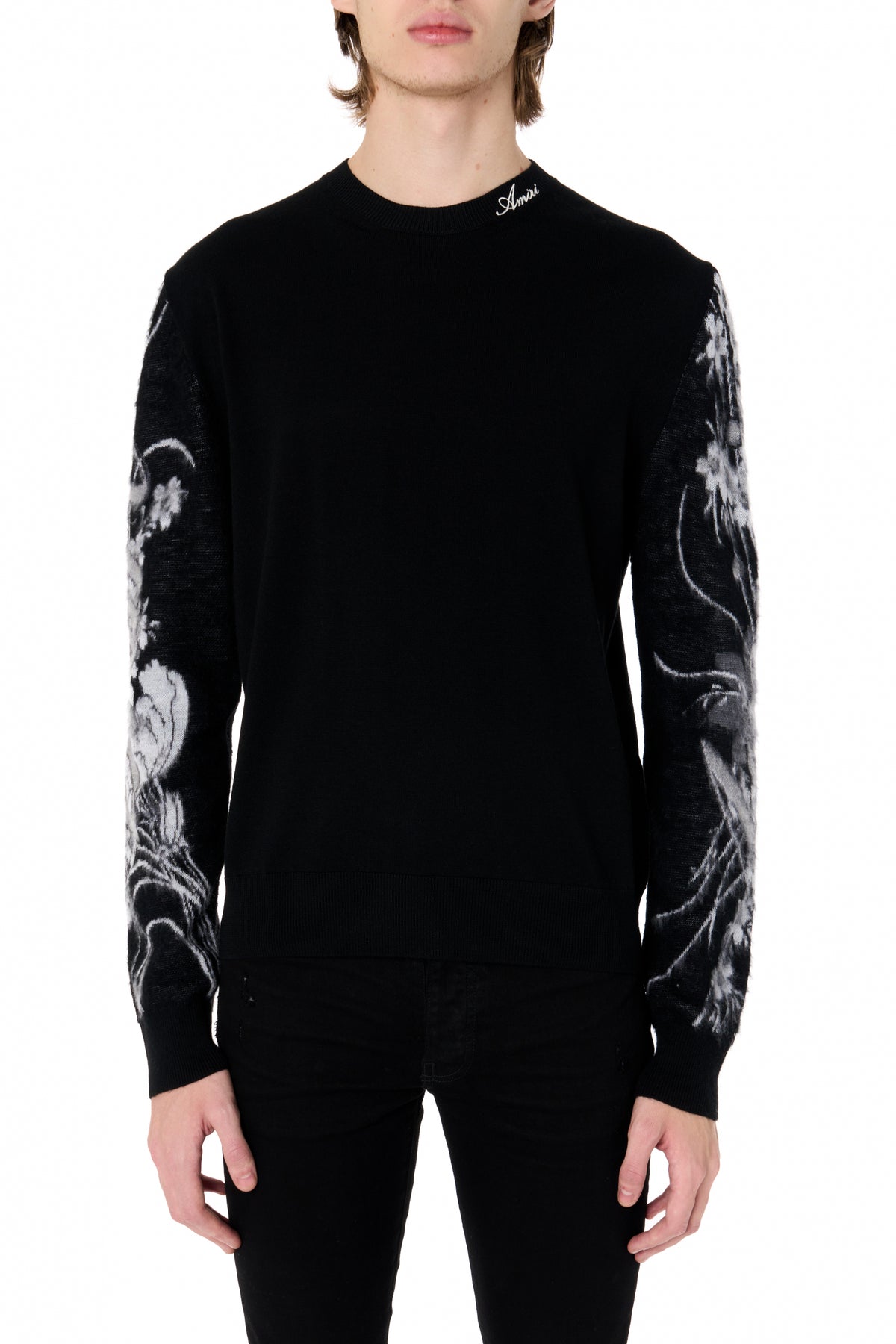 AMIRI FLORAL ARM PRINT CREW