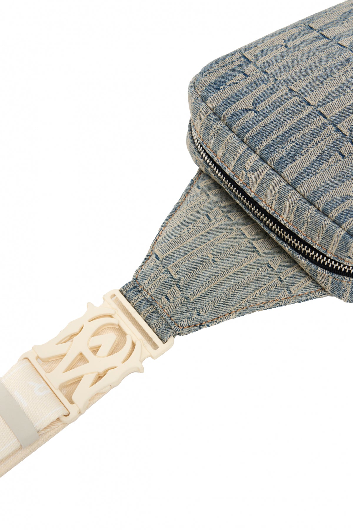 AMIRI JACQUARD DENIM SLING BAG