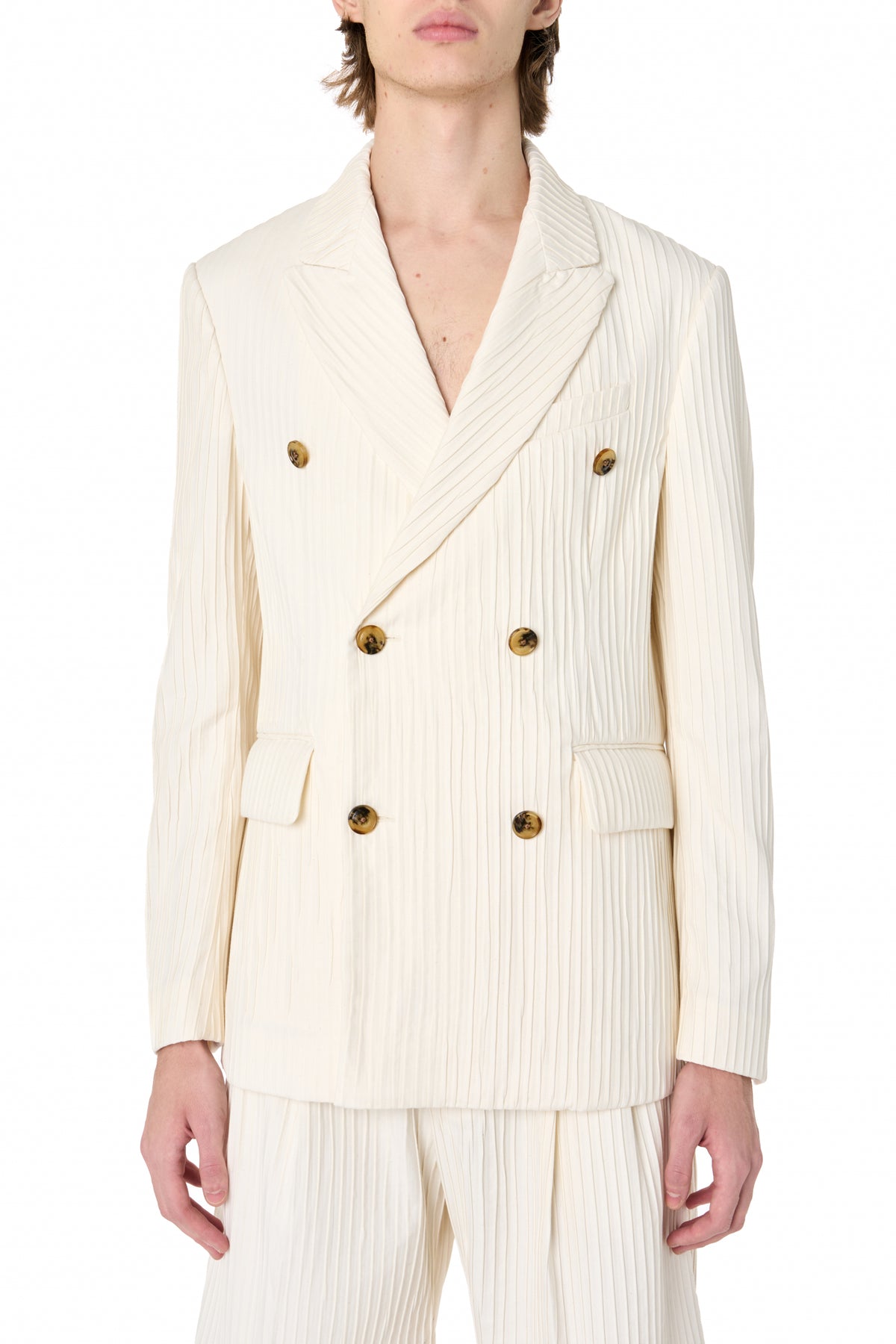 VERTICAL PLEATED DB BLAZER