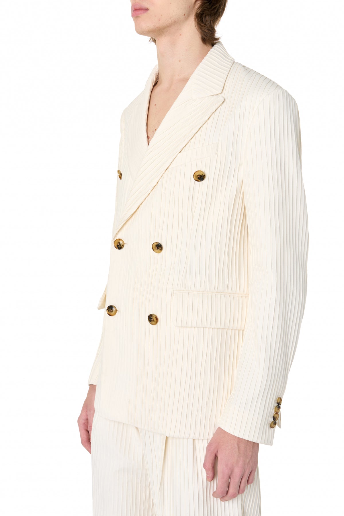 VERTICAL PLEATED DB BLAZER