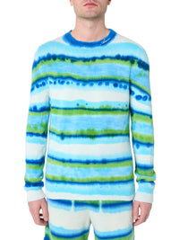 HORIZONTAL TIE DYE STRIPE CREW
