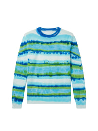 HORIZONTAL TIE DYE STRIPE CREW