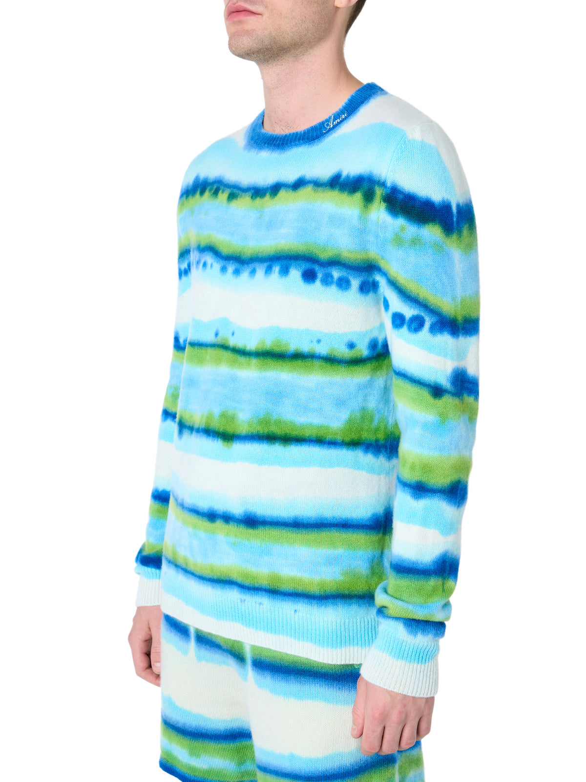 HORIZONTAL TIE DYE STRIPE CREW