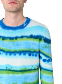 HORIZONTAL TIE DYE STRIPE CREW