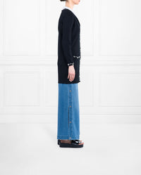 Cardigan Prima orné de perles - Black