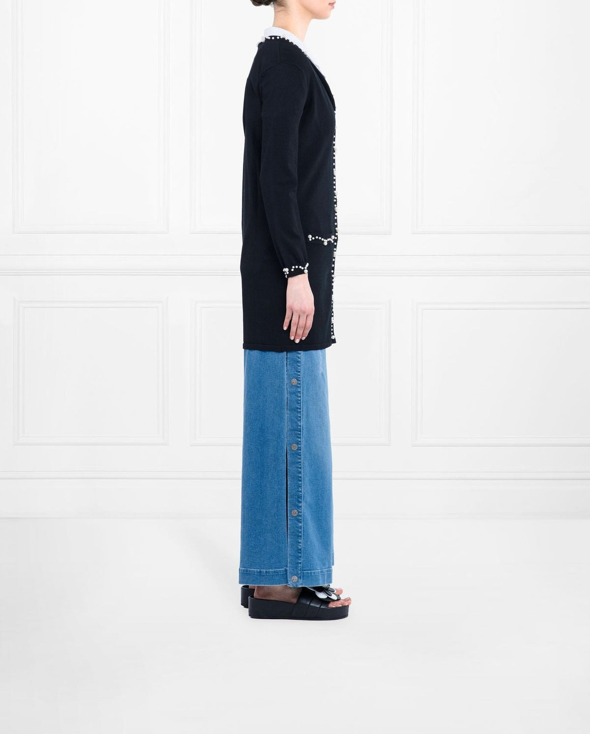 Cardigan Prima orné de perles - Black