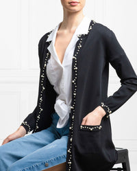 Cardigan Prima orné de perles - Black