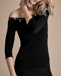 Pull Primera orné de perles - Black