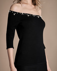 Pull Primera orné de perles - Black