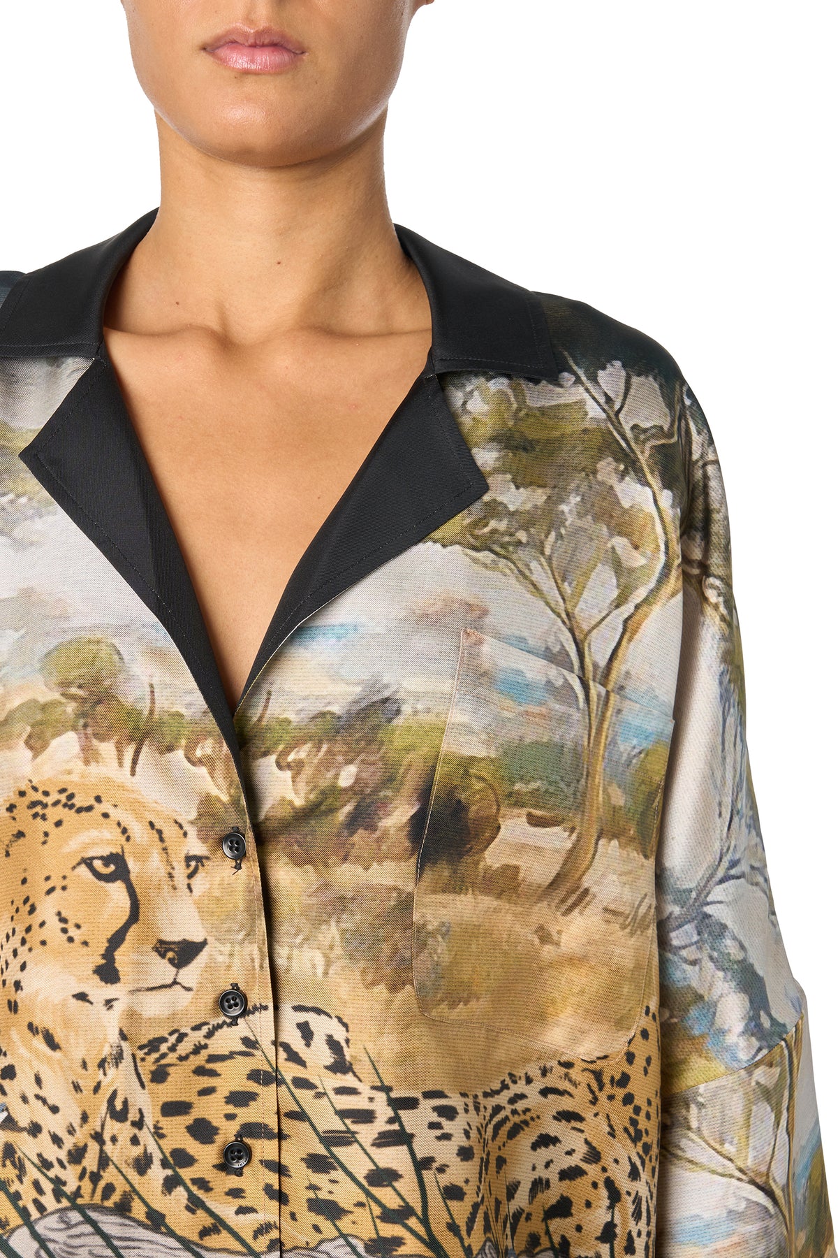 CHEETAH S/S SILK SHIRT