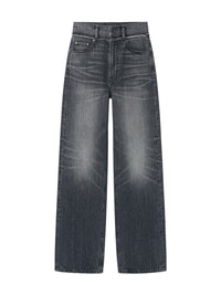 DOUBLE WAISTBAND WIDE LEG JEAN