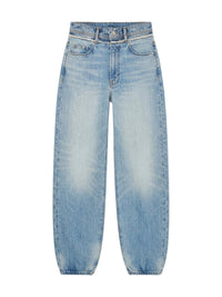 DOUBLE WAISTBAND WIDE LEG JEAN