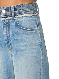 DOUBLE WAISTBAND WIDE LEG JEAN